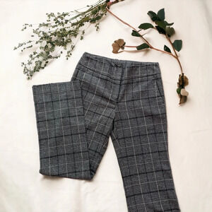 Ann Taylor Gray Plaid Straight Leg Pants